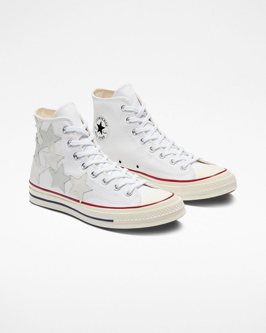Men's Converse Chuck 70 Star Patchwork High Top Shoes White Multicolor | AU C8436L